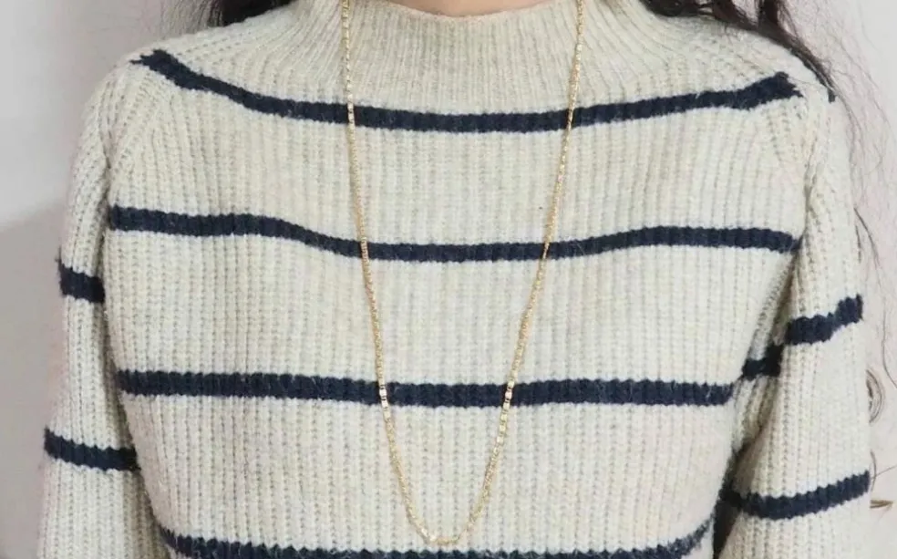 Collier maille plate en or jaune