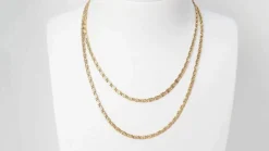 Collier maille plate en or jaune