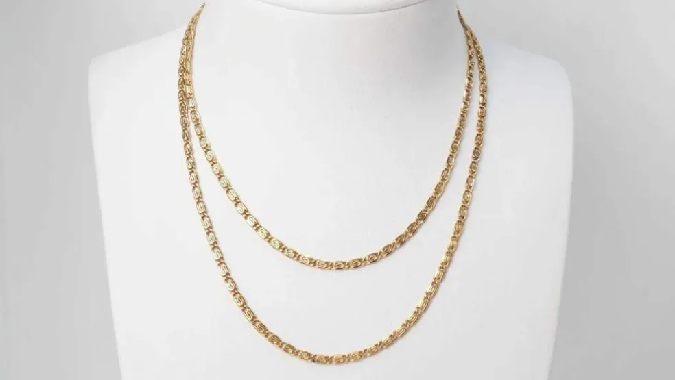 Collier maille plate en or jaune