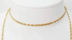 Collier maille plate en or jaune