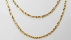 Collier maille plate en or jaune