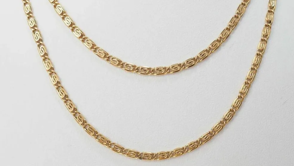 Collier maille plate en or jaune