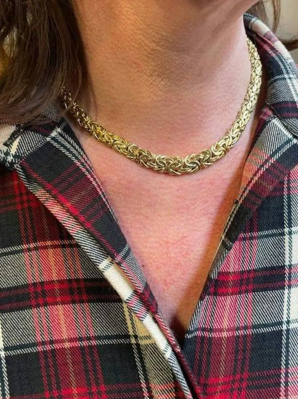 COLLIER MAILLE PLATE FANTAISIE