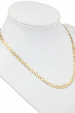 COLLIER MAILLE PLATE TRESSÉE 3 ORS