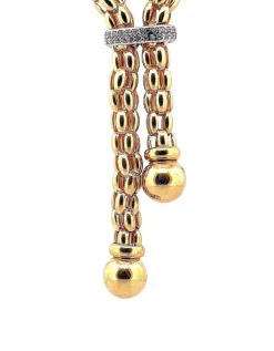 Collier maille Popcorn à pompons en or 18 carats