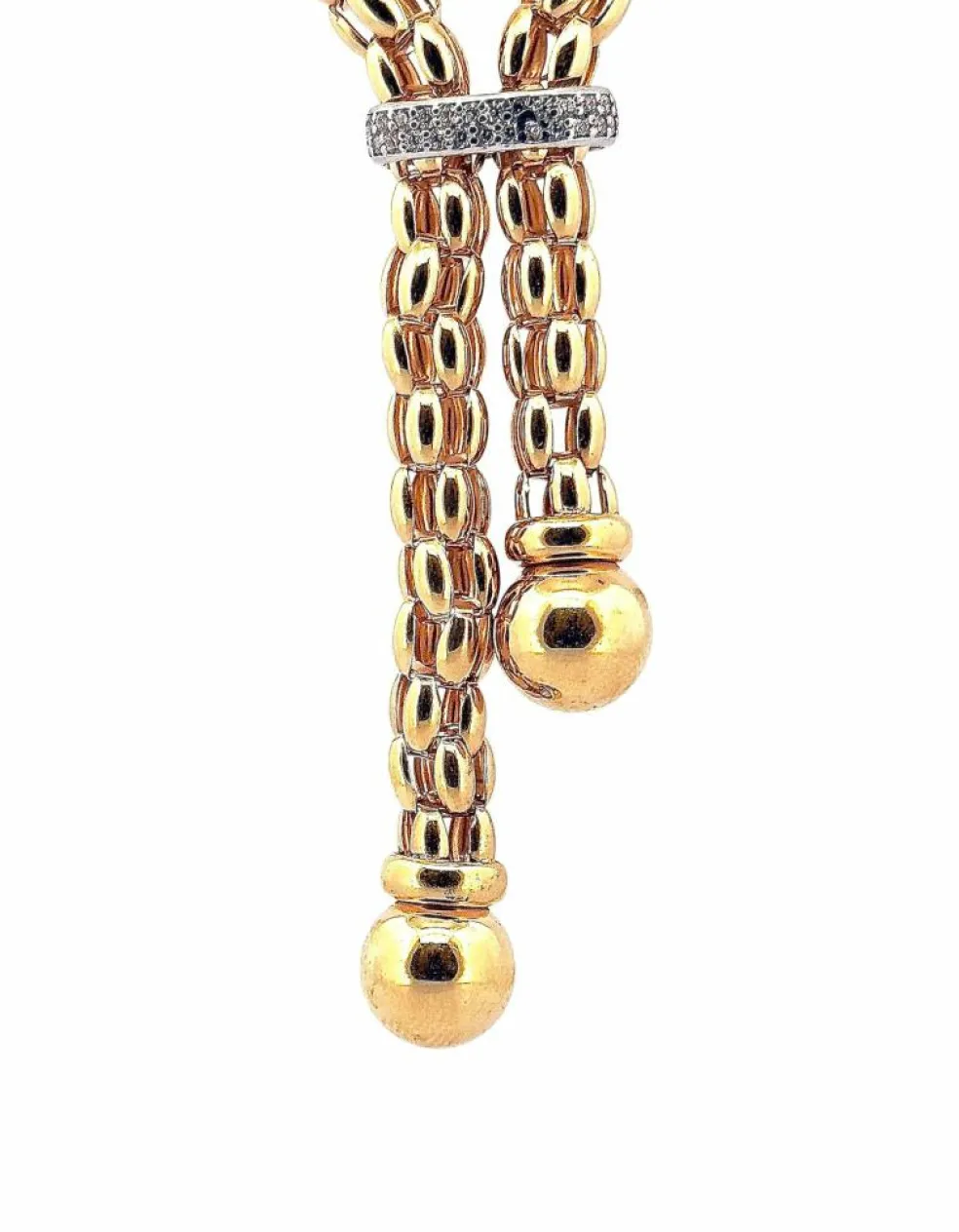 Collier maille Popcorn à pompons en or 18 carats
