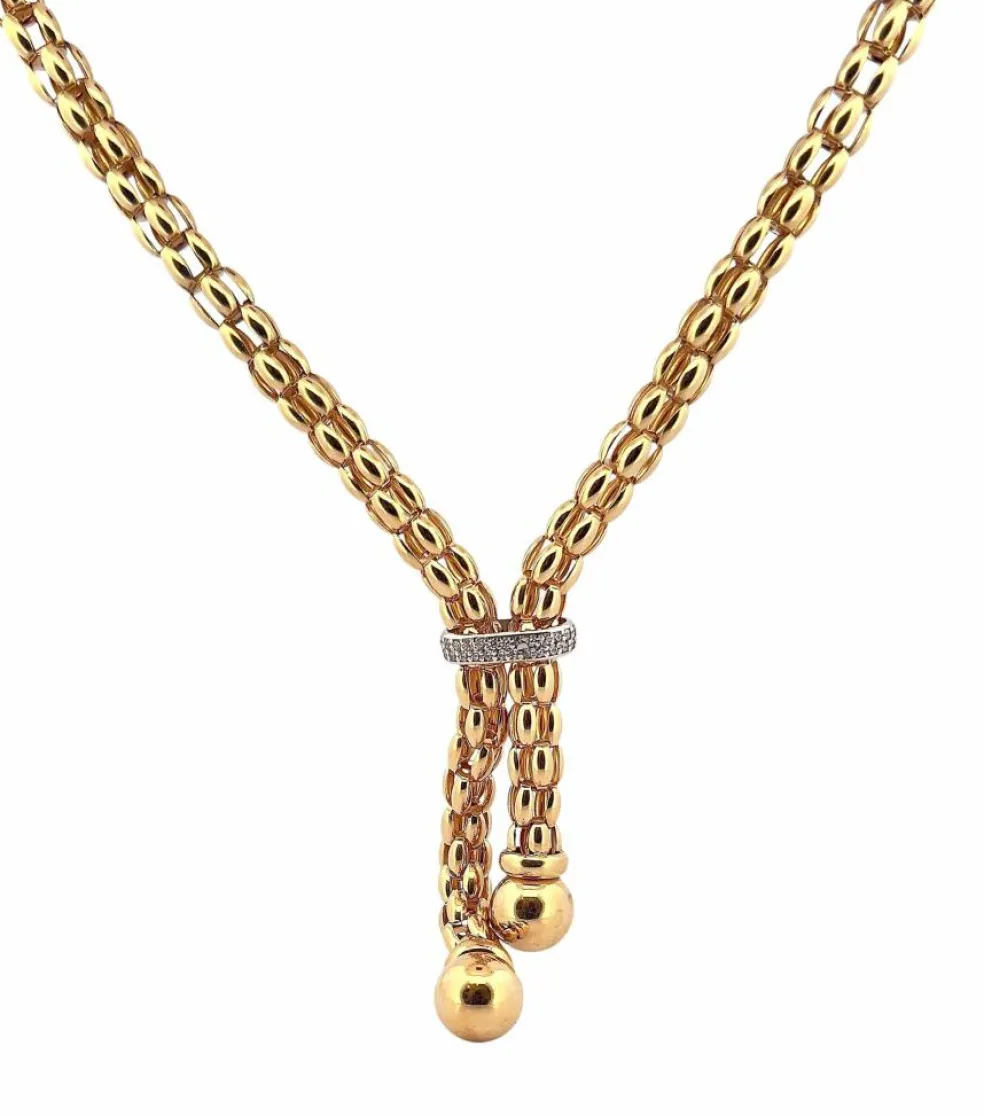 Collier maille Popcorn à pompons en or 18 carats