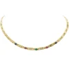 Collier Maille souple Or jaune Emeraude