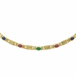 Collier Maille souple Or jaune Emeraude