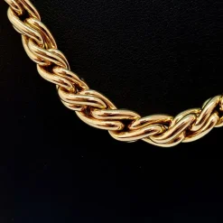 Collier maille torsadé chute or jaune