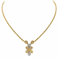 Collier Maille torsadée Or jaune Diamant