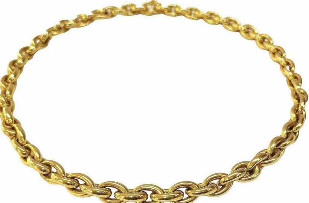 Collier Mailles Ovales Fuselées or jaune