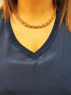 Collier Mailles Ovales Fuselées or jaune