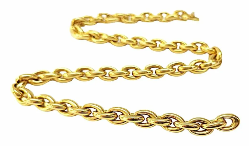 Collier Mailles Ovales Fuselées or jaune