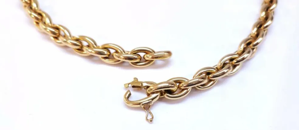 Collier Mailles Ovales Fuselées or jaune