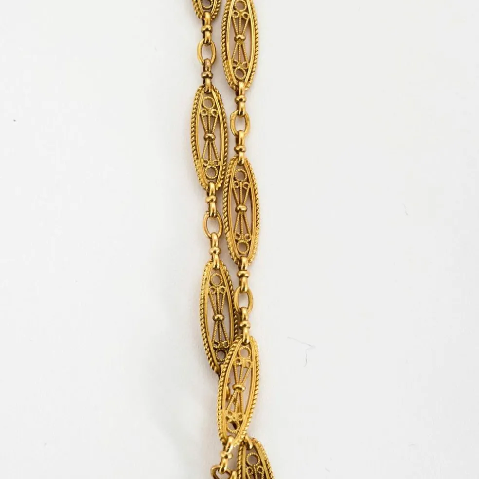Collier maillons filigranés or jaune