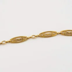 Collier maillons filigranés or jaune