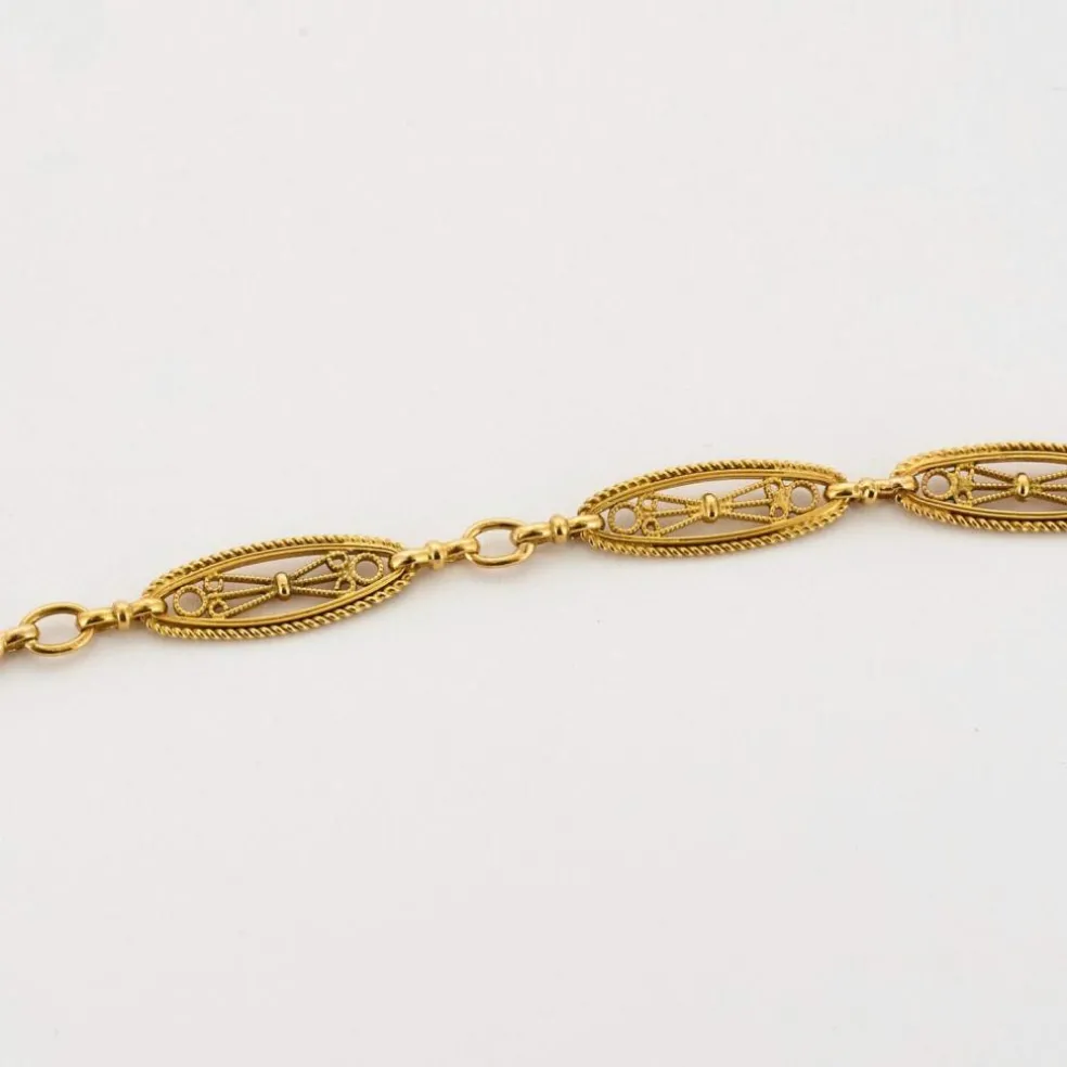 Collier maillons filigranés or jaune