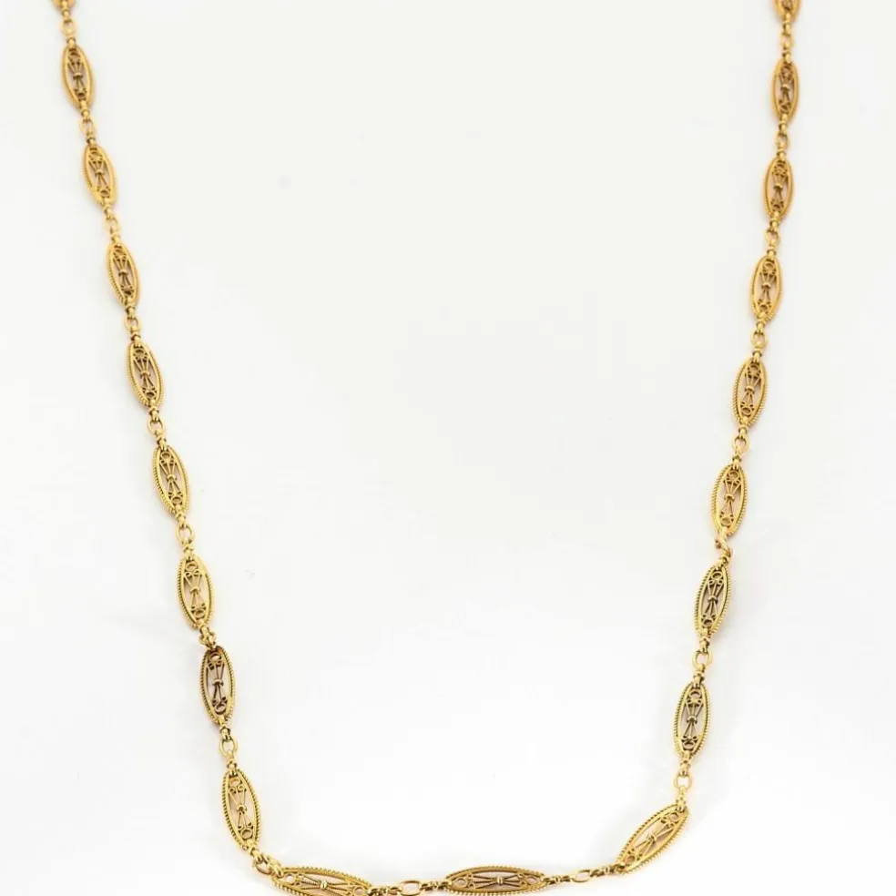Collier maillons filigranés or jaune