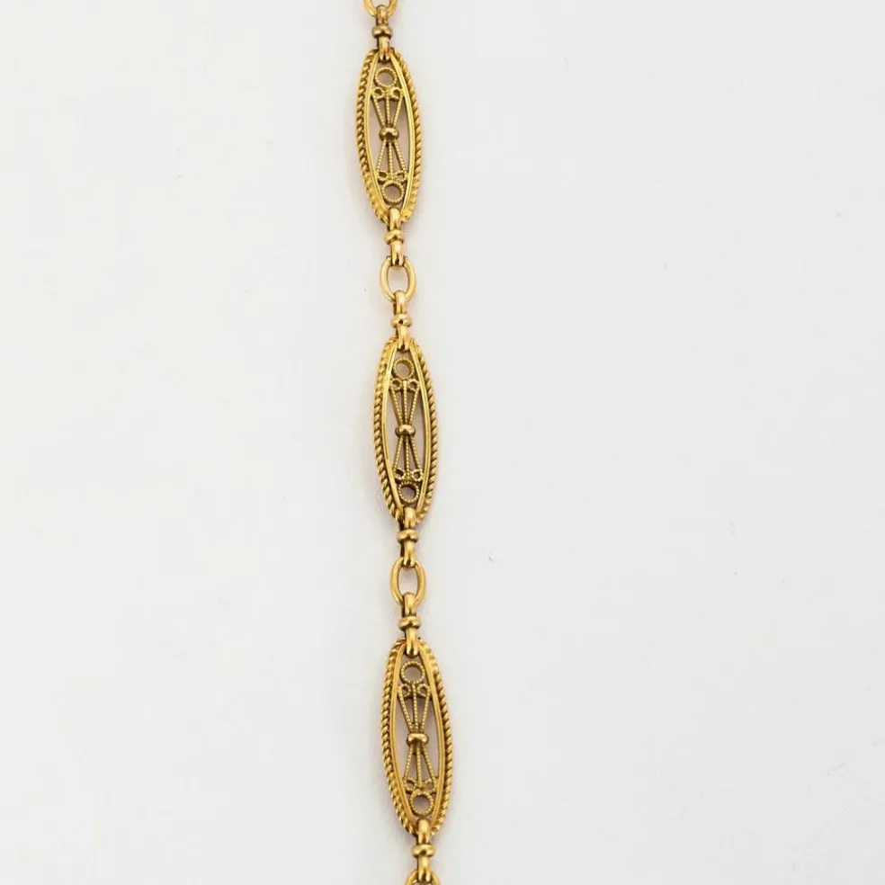 Collier maillons filigranés or jaune
