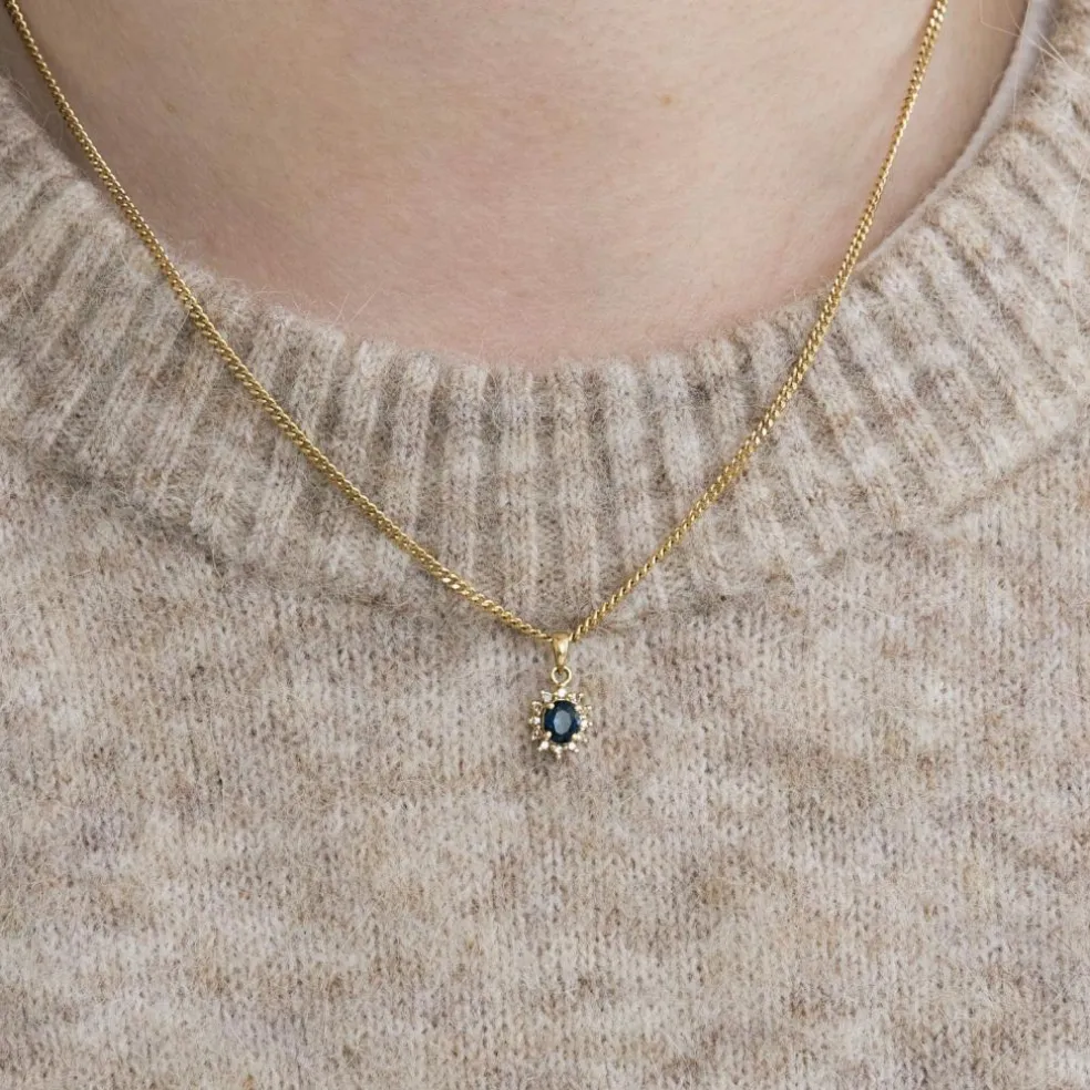 COLLIER "MARGUERITE" DIAMANTS & SAPHIRS