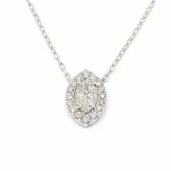 Collier marquise diamants or blanc