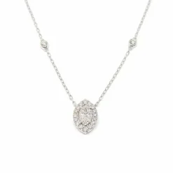 Collier marquise diamants or blanc