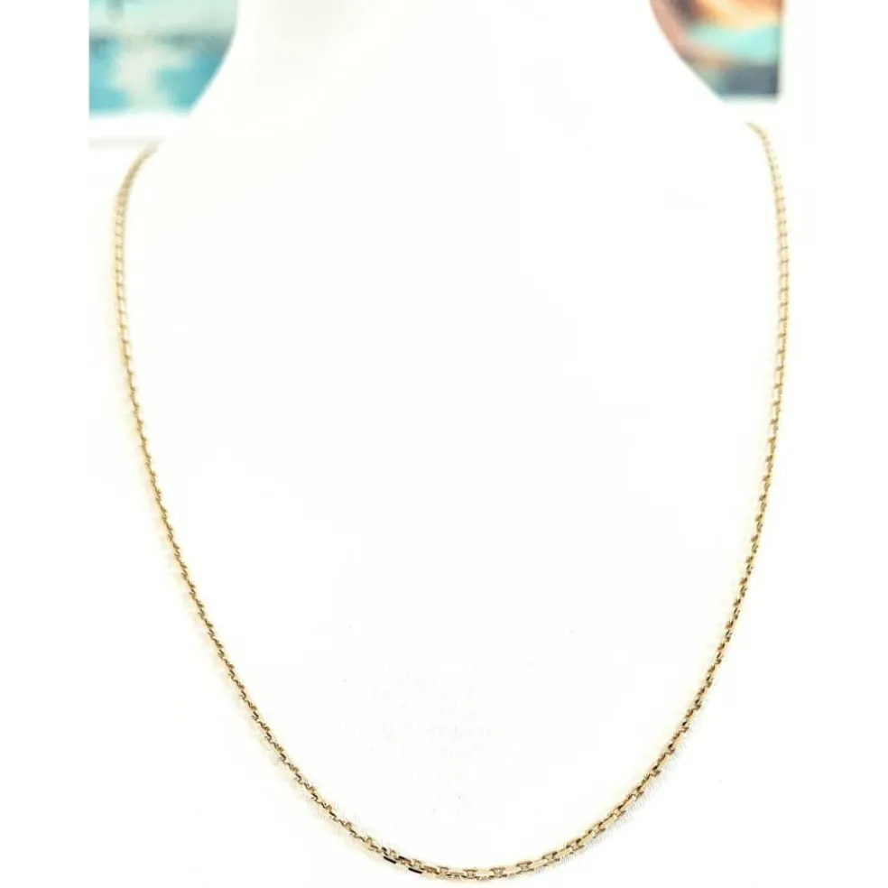 Collier Matinée or jaune maille type forçat, diamants