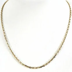 Collier Matinée or jaune maille type forçat, diamants