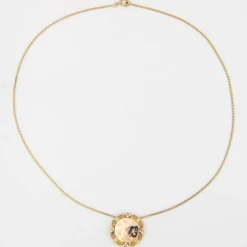 Collier Médaillon ancien perle diamants