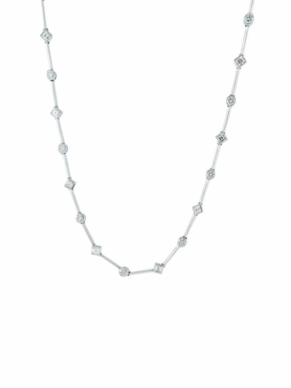 COLLIER MODERNE OR BLANC & DIAMANTS