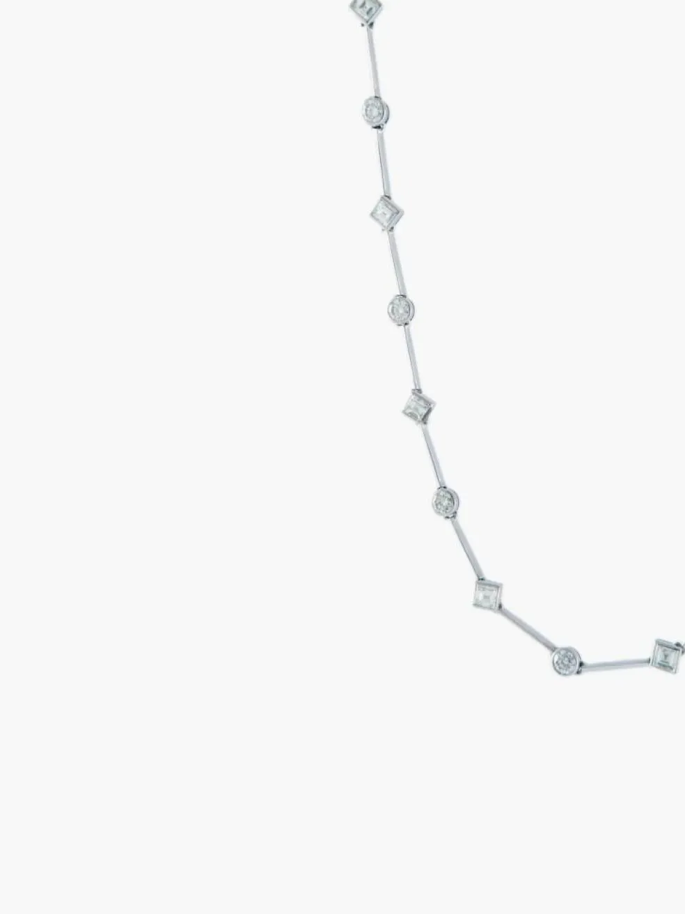 COLLIER MODERNE OR BLANC & DIAMANTS