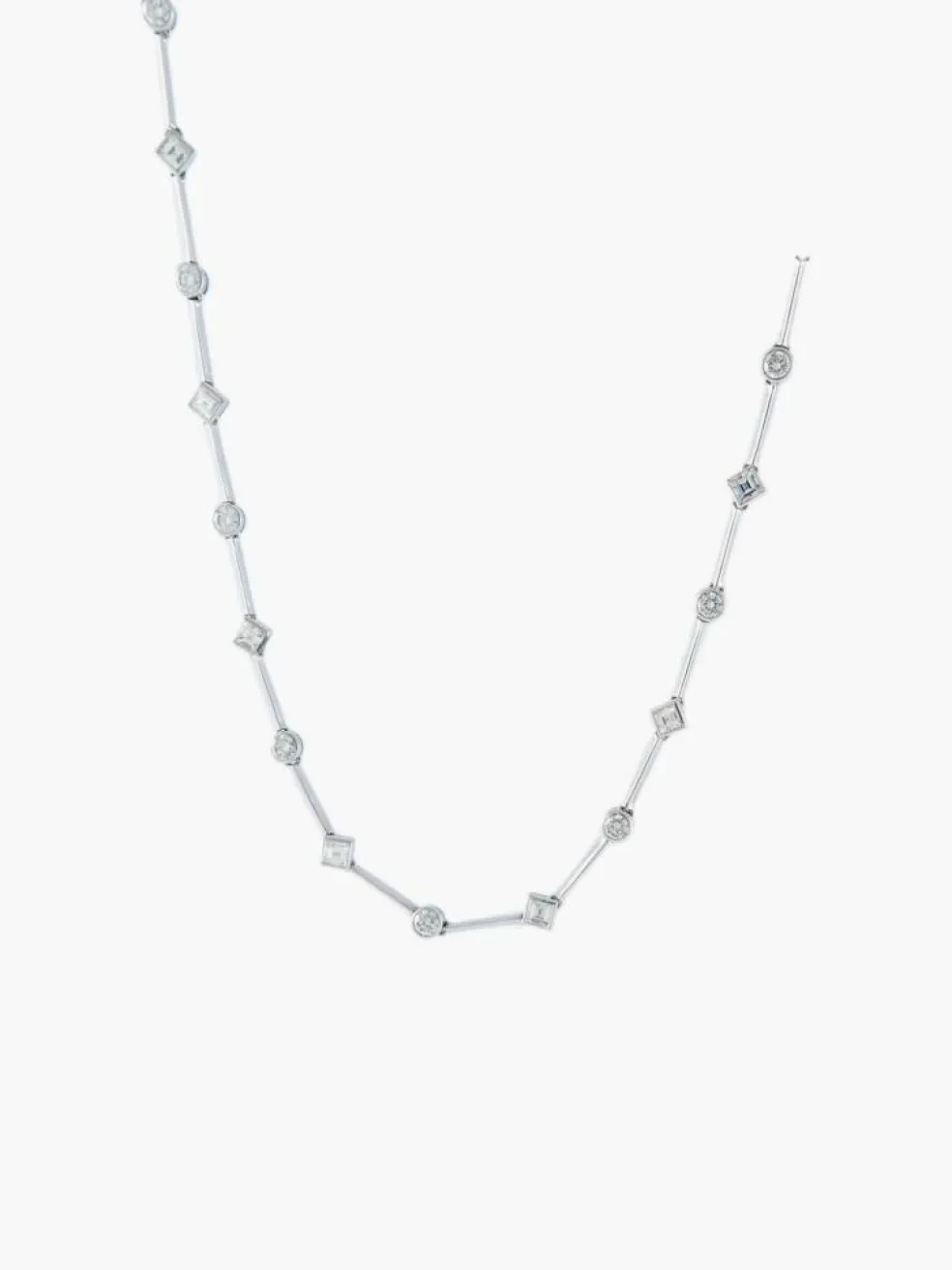 COLLIER MODERNE OR BLANC & DIAMANTS