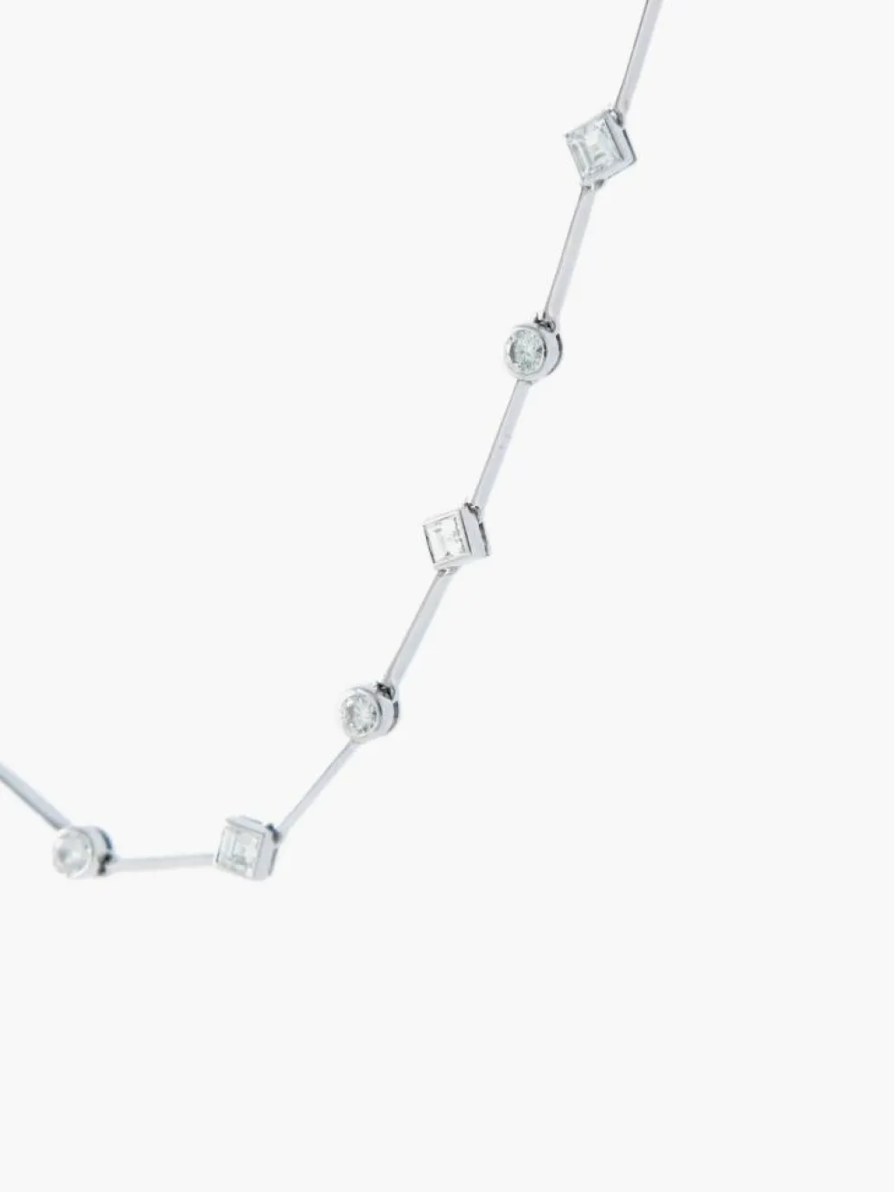 COLLIER MODERNE OR BLANC & DIAMANTS
