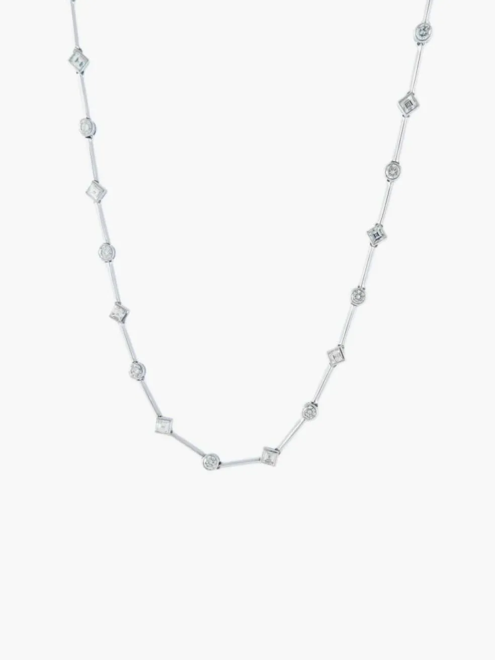 COLLIER MODERNE OR BLANC & DIAMANTS