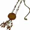 Collier multirangs avec imposant pendentif en ambre