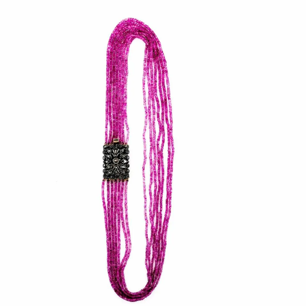 Collier multi-rangs Rubis Diamant