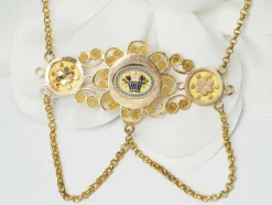 Collier Napoléon III en or jaune et émail