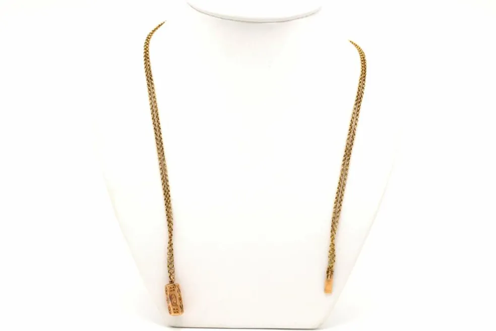 Collier Napoléon III en or jaune 18 carats et diamants "taille" rose