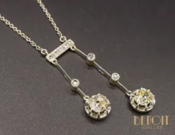 Collier Négligé Or Jaune Platine Diamants 1920