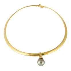 COLLIER OMEGA OR DIAMANTS PERLE
