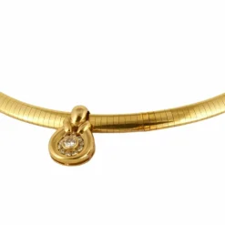 COLLIER OMEGA OR DIAMANTS PERLE