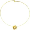 Collier Omega pendentif fleur et perle