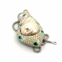 Collier or , diamants , mabe de Tahiti et émeraudes