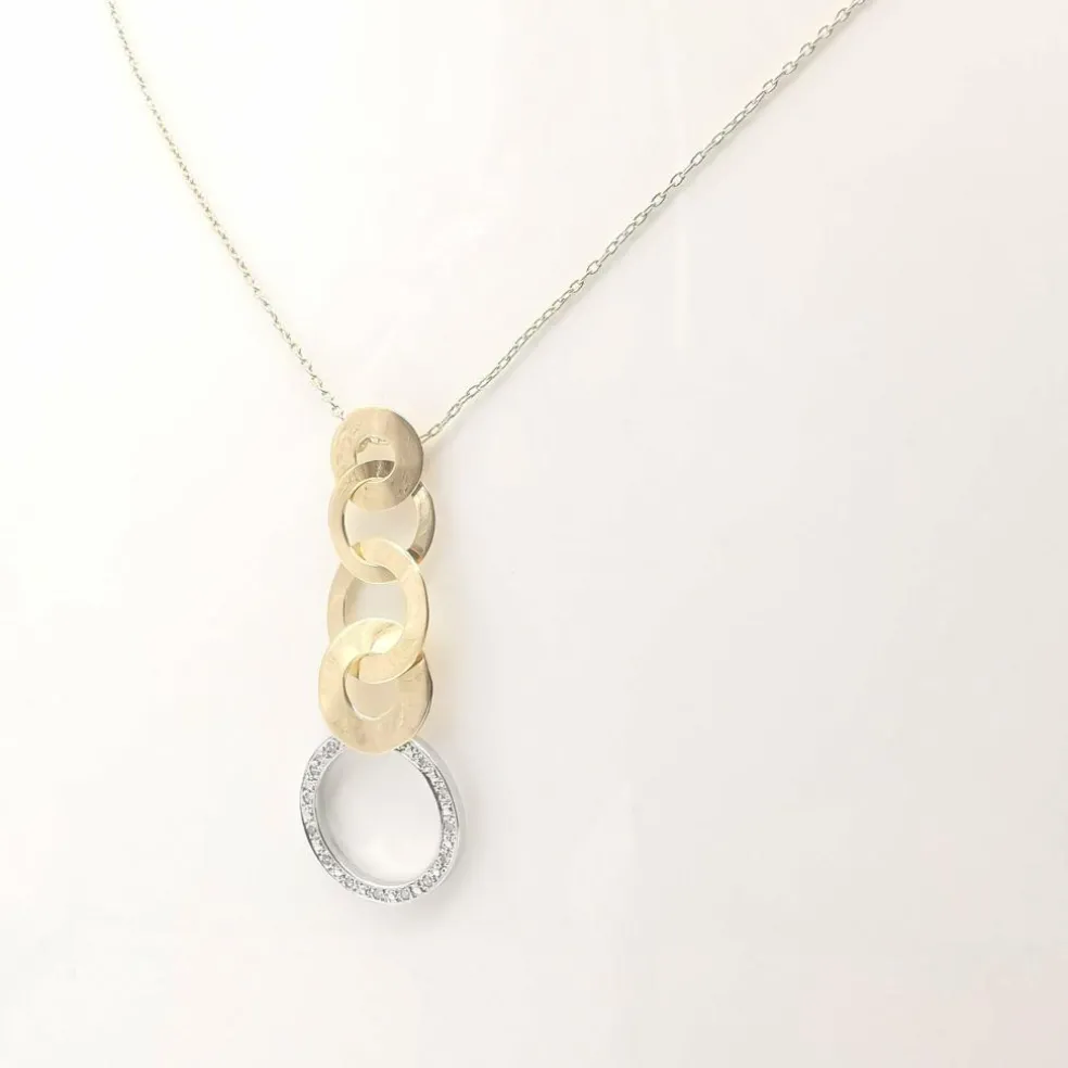 Collier or bicolore et diamants