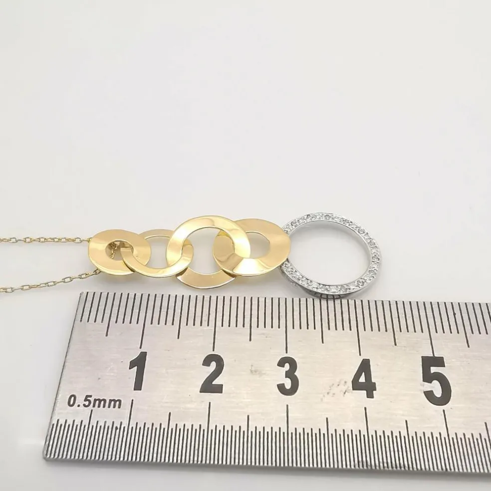 Collier or bicolore et diamants