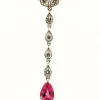 Collier or blanc 18 carats diamants et tourmaline rose