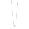 Collier or blanc 18 carats sertie d'un diamant princesse