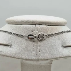 Collier or blanc 18 carats serti d'un diamant naturel certifié LFG