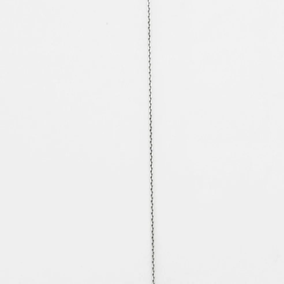 Collier or blanc 18 carats sertie d'un diamant princesse